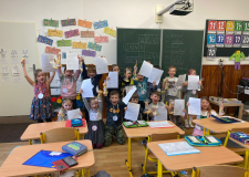 Předávání vysvědčení v 1. třídě